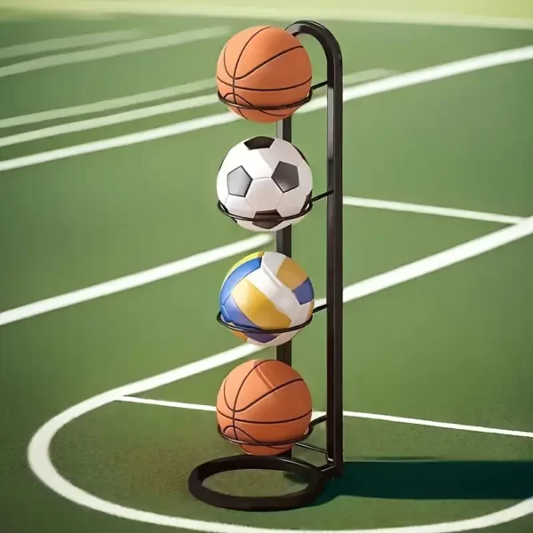 4 Tier Black Metal Sports Ball Organizer